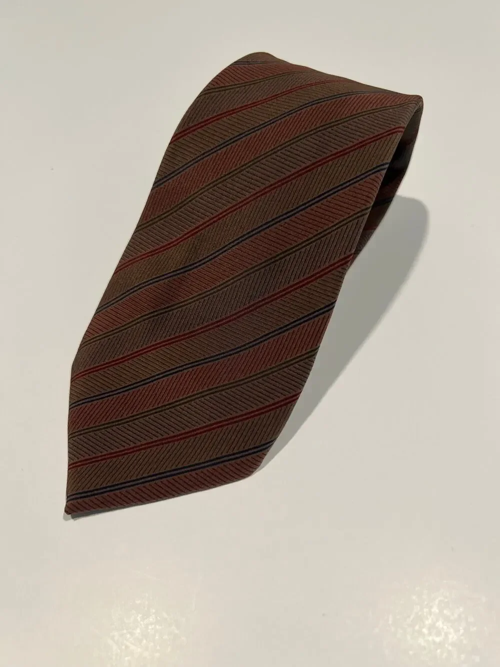 Vintage Fumagalli's Men's Silk Necktie Made in Spain Brown Red Blue JL